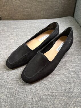 Calico Cruise Black Leather Upper Loafers Made in Brazil Flat Block heel 6.5m